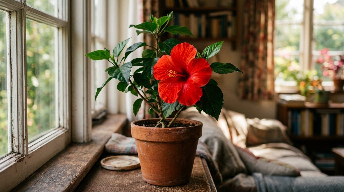 Hibiscus flowers indoors